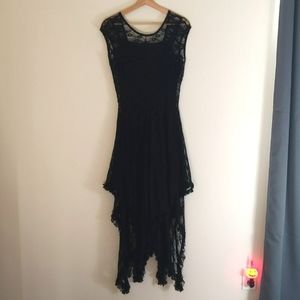 Free People black French Courtship Lace dress gothic/bohemian